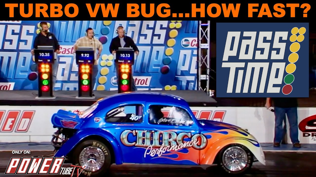 PASS TIME - DRAG Racing Gameshow! Turbocharged VW Bug… How Fast? Full Episode