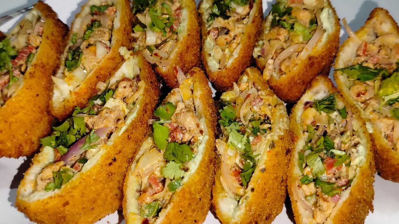 Ramadan special Ep-13✨| tandoori chicken pocket | crispy chicken bread pocket recipe | bread recipe|