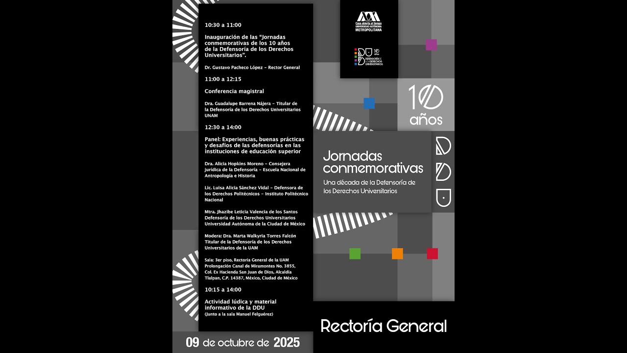 Panel durante las Jornadas Conmemorativas por los 10 Años de la DDU UAM