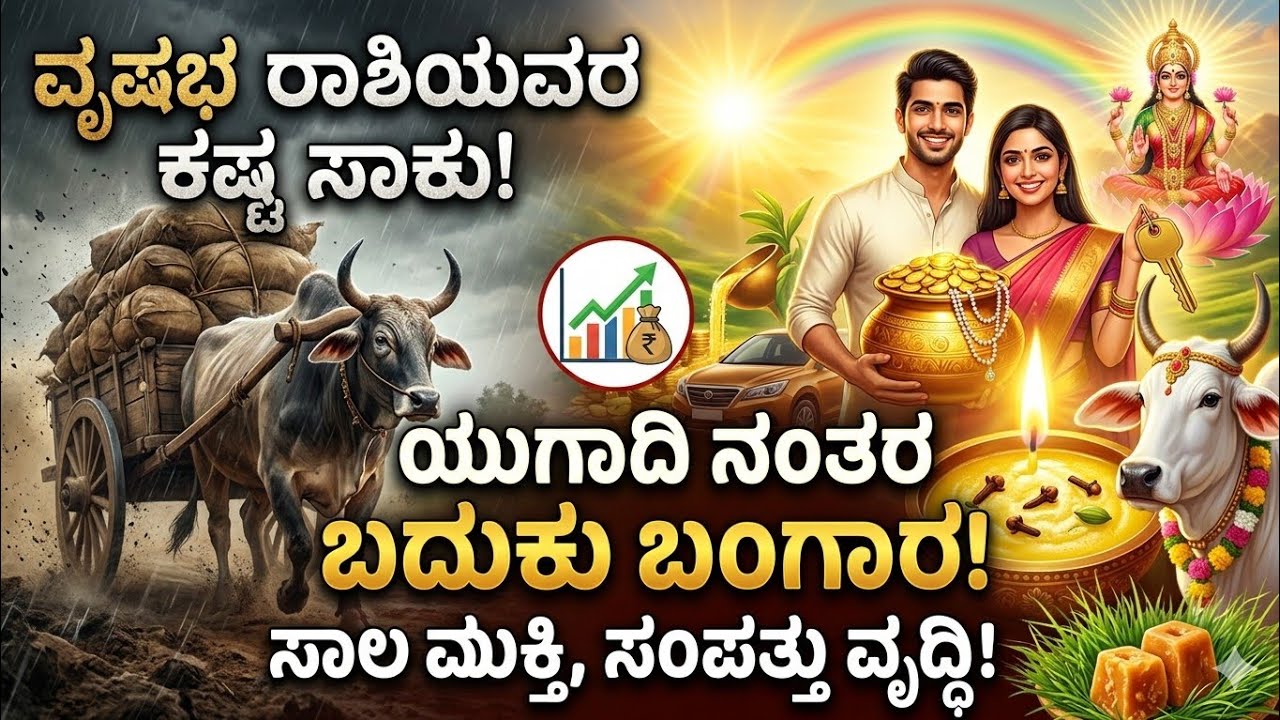 ವೃಷಭ ರಾಶಿ: ನೀವು ಪಟ್ಟ ಕಷ್ಟಕ್ಕೆ ಬೆಲೆ ಸಿಗುವ ಸಮಯ! ಯುಗಾದಿಗೆ ಶುಕ್ರದೆಸೆ ಶುರು|Vrushaba Rashi Ugadi Bhavishya
