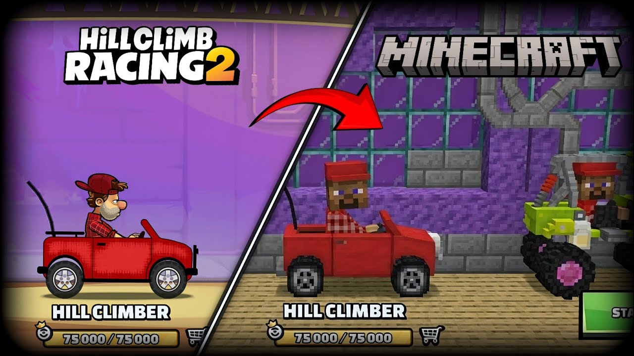 👾 THIS IS THE SECRET VERSION OF HILL CLIMB RACING 2 IN MINECRAFT. #minecraft #hillclimbracing2 #hcr2