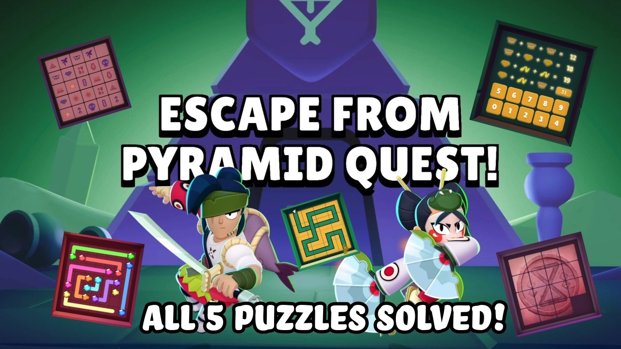 ESCAPE FROM PYRAMID QUEST ALL 5 PUZZLES SOLVED! #brawlstars #BSWF26