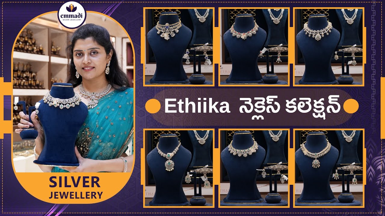Ethika Necklace With Earrings Collection | Emmadi Silver Jewellery Kondapur  & Dilshukhnagar