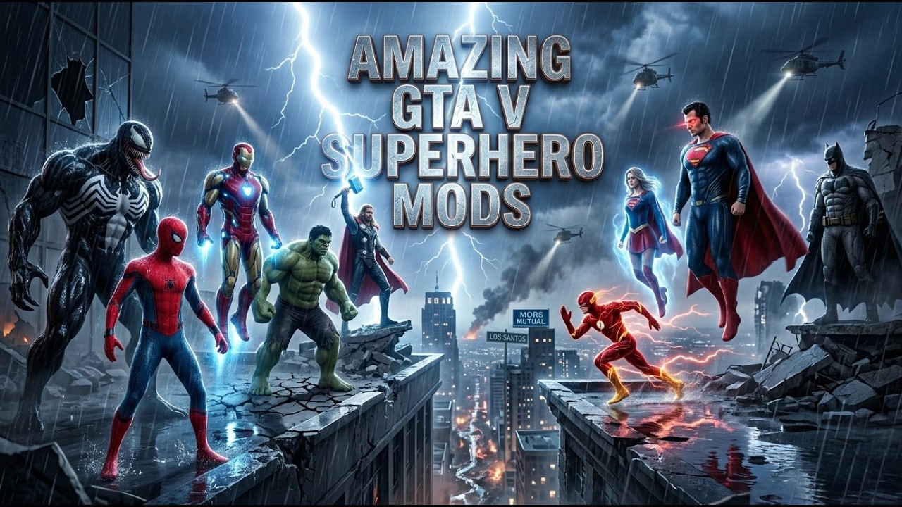 GTA V Superhero Mod LIVE | Non-Stop Action & Crazy Abilitie