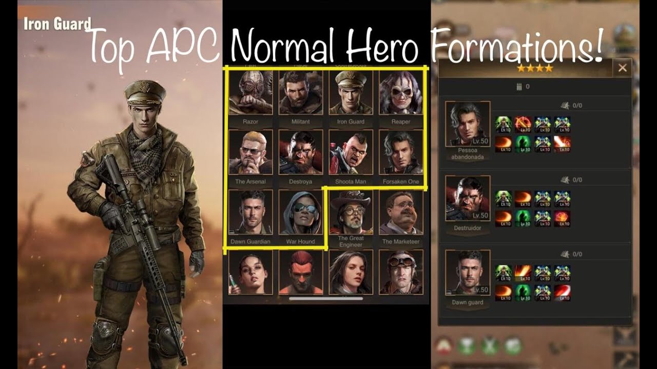 Last Shelter: Survival TOP APC NORMAL ORANGE HEROES FORMATIONS!