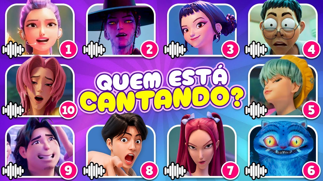 🎶 Adivinhe quem está Cantando | GUERREIRAS DO K-POP ❤️😈 Rumi, Jinu, Huntrix, Saja Boys