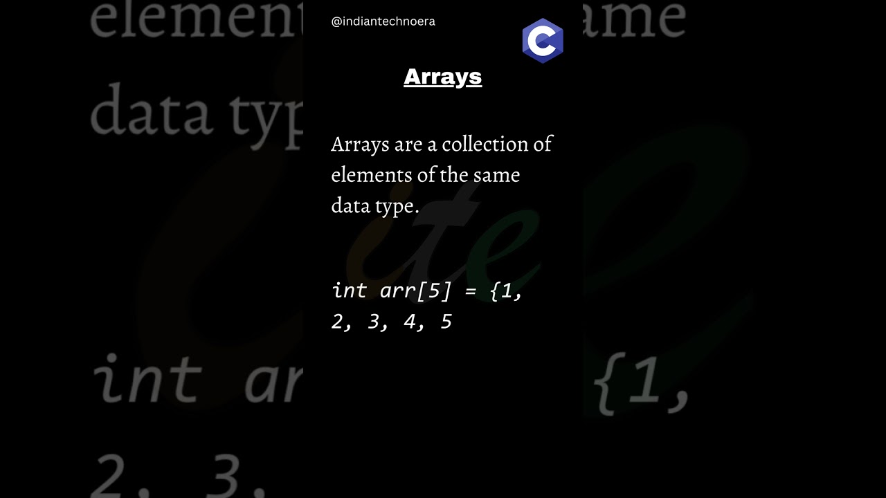 29  Arrays #c #Shorts #indiantechnoera