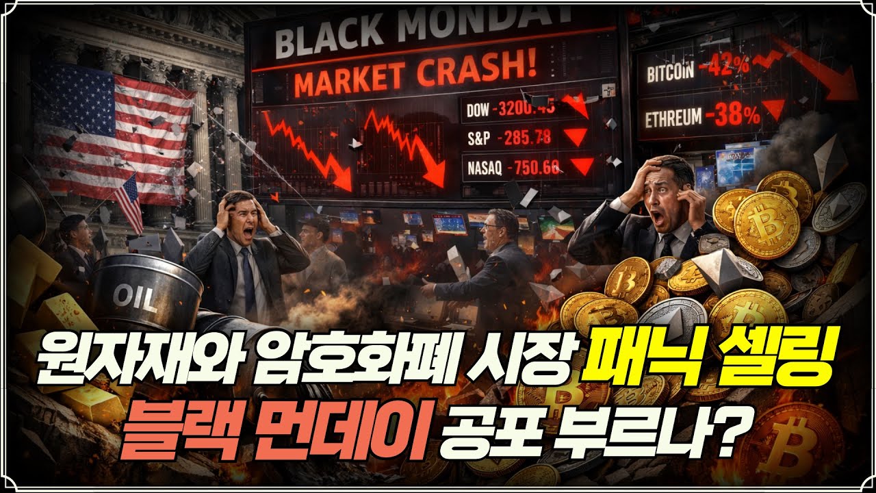 [미주미 라이브] 원자재와 암호화폐 시장의 패닉 셀링(Panic Selling) 블랙 먼데이 공포 부르나?