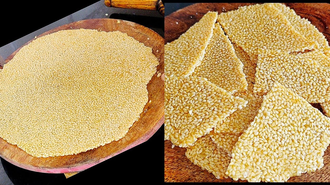 only 2 ingredient til papdi in10 minutes |सिर्फ 2 चीज़ों से 10 मिनट में बनाएं कुरकुरी तिल की पापड़ी