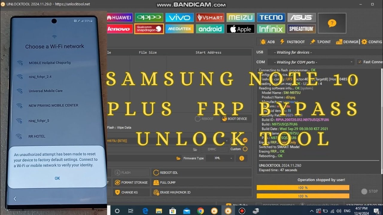 Samsung Note 10 Plus Frp Remove​ Unlocktool
