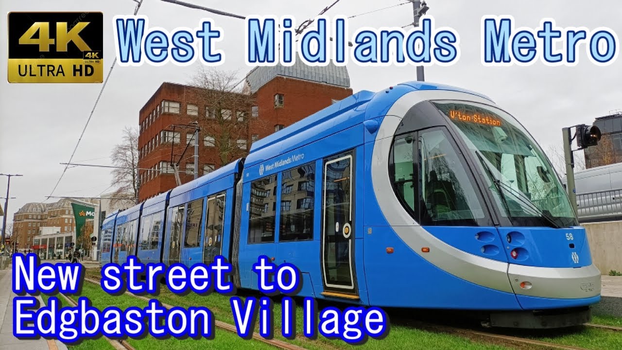 【4K Driver's view】Birmingham tram Newstreet to Edgbaston Village