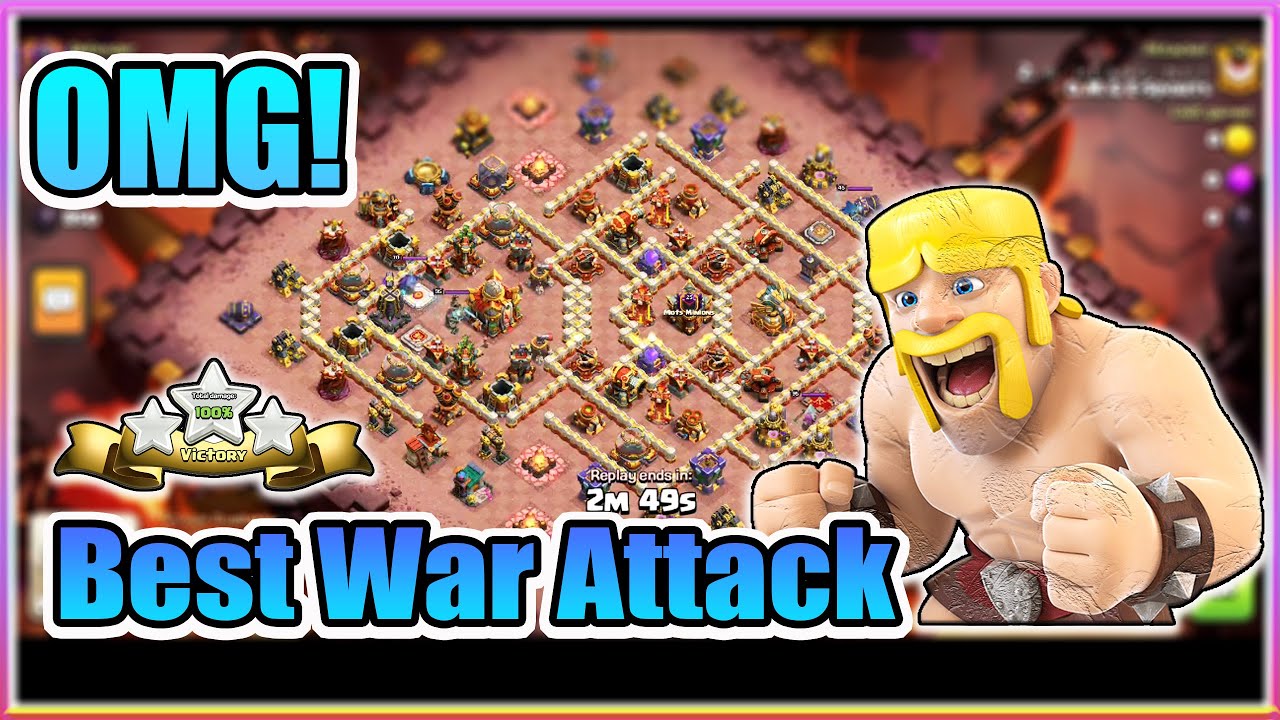 OMG!! BEST WAR ATTACK 3-STAR TH16 - Best Strategy Attack in Clash of Clans