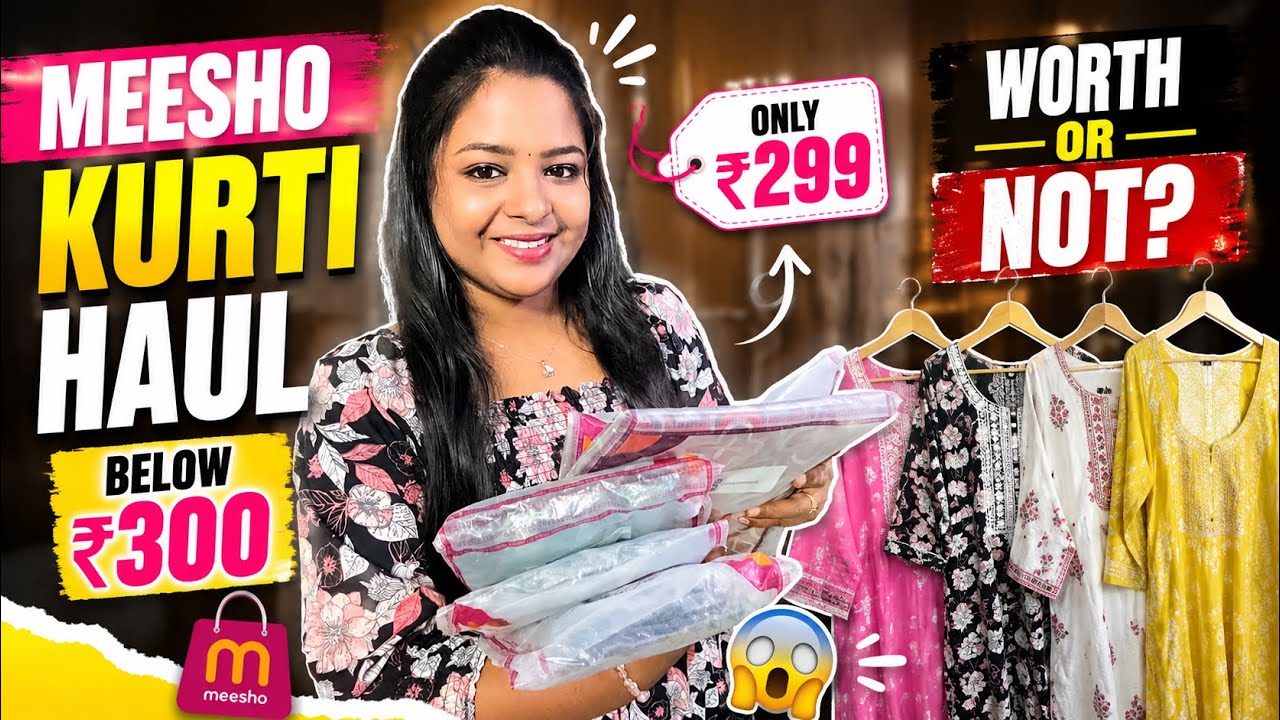 🔥Under ₹300 Meesho Kurti haul😍 | Worth ah? Tamil | Honest Review✅  #meesho #meeshokurtihaul 