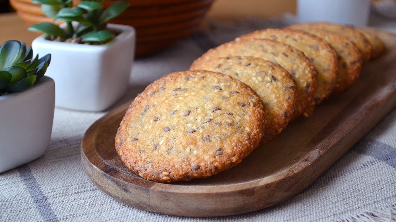Delicious cookies in 10 minutes! Crispy sesame cookies!