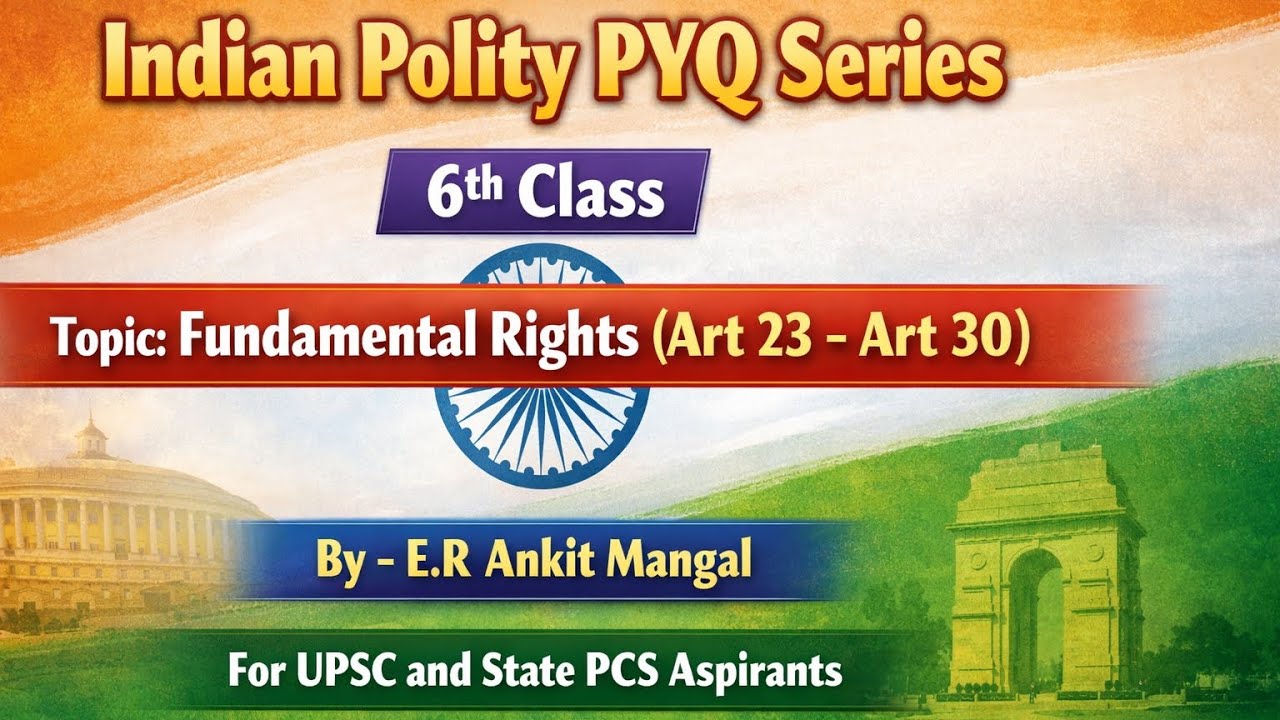 Indian Polity PYQ Series | Fundamental Rights (Art 23–30) | 6th Class | UPSC & State PCS