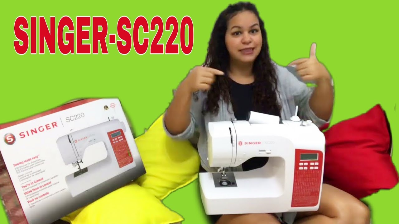 COSTURA ATÉ SEM PEDAL -  Máquina nova SINGER SC220 - Veja como funciona  uma MÁQUINA ELETRÔNICA