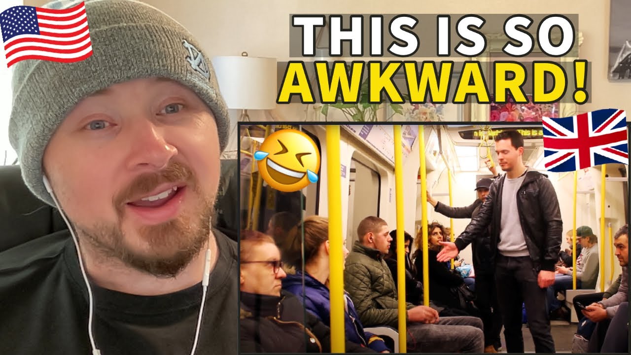 American Reacts to Saying Hi to People on the London Tube Prank