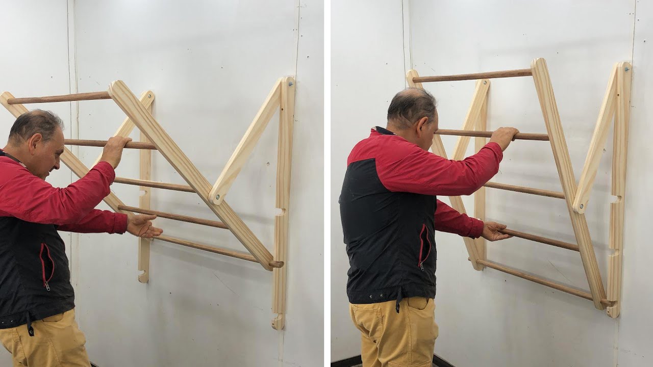 PERCHERO o TENDEDERO PLEGABLE de MADERA
