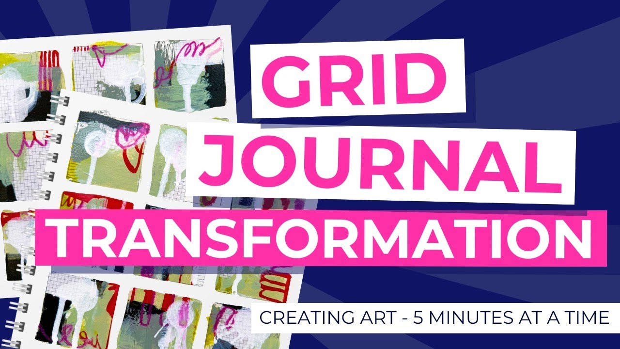 18 Paintings in 12 Minutes - Grid Journal #abstract #mixedmedia #showup #beginnerfriendly #tinyart