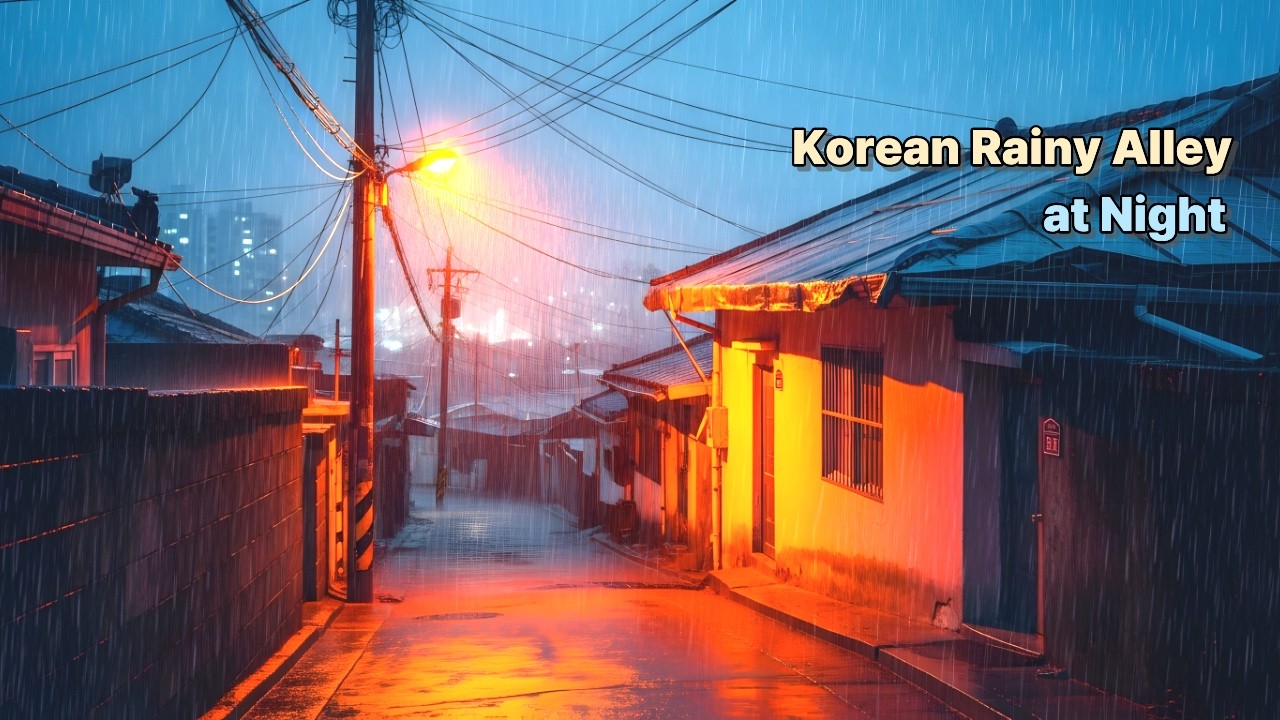 8 Hours of Rain in a Korean Hillside Alley🌙  |  Deep Sleep & Relaxation