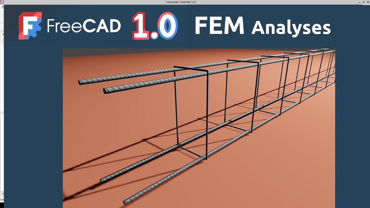 FreeCAD FEM - Simulação de Estrutura de Ferro CA-50 para Concreto Armado