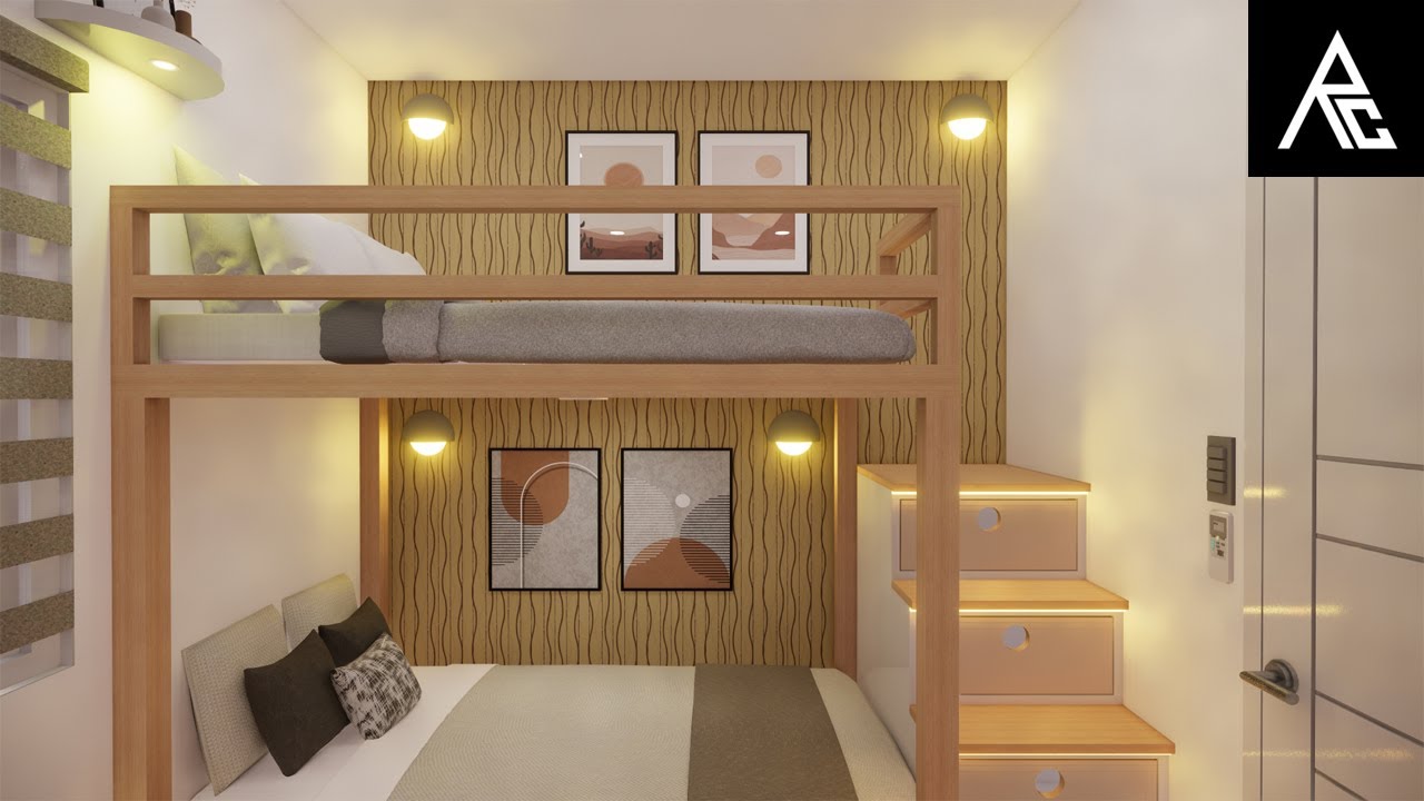 Cool Bunk Bed Idea for Small Rooms (2.5x3.5 Meters)