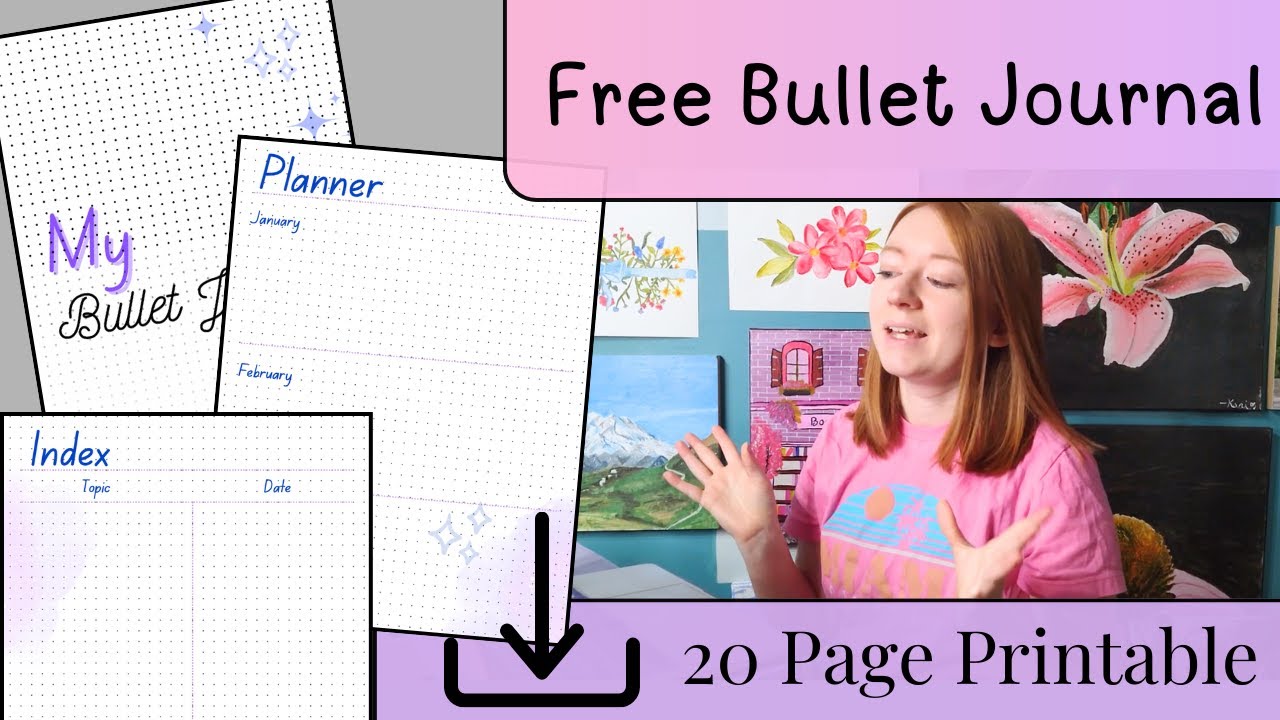 FREE PDF Download | Bullet Journal Template with Planner, Calendars | Journaling/Planning Resources