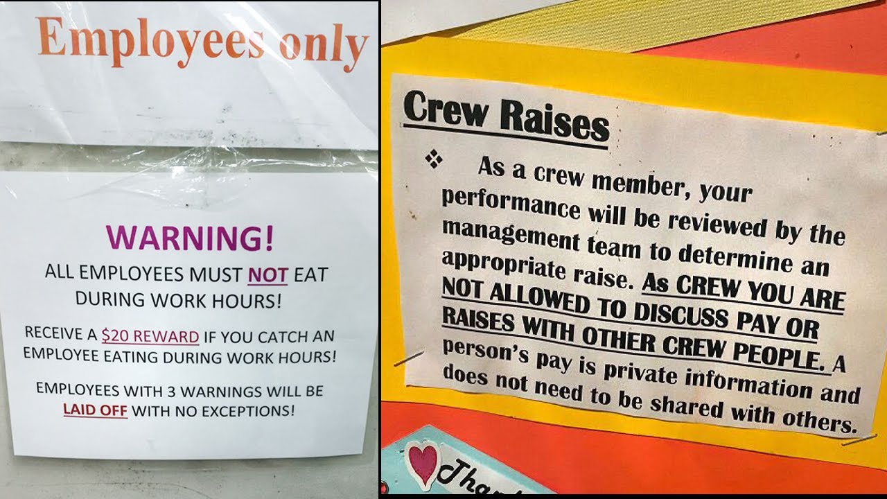 Ridiculous Rules For Employees Set By Delusional Bosses