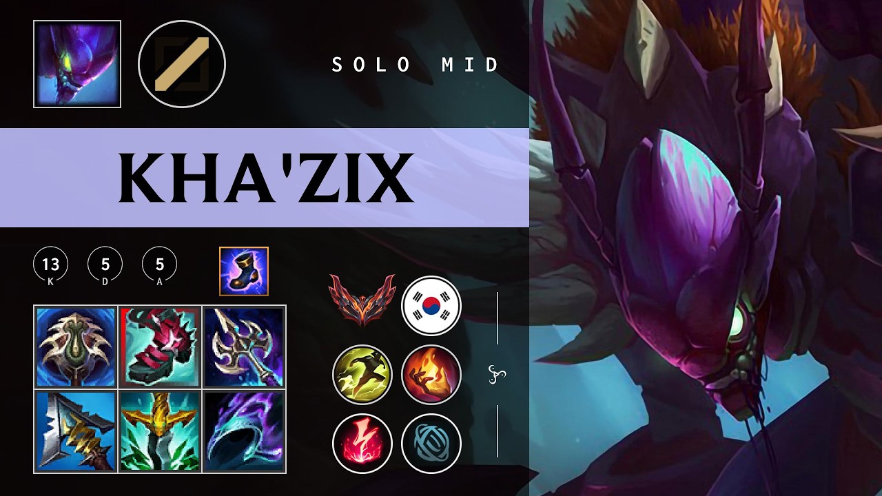Kha'Zix Mid vs Orianna - KR Grandmaster Patch 26.05