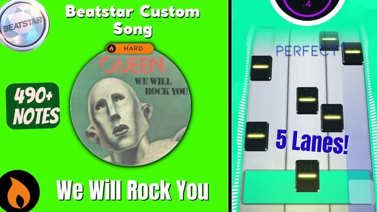 We Will Rock You But With 5 Lanes!! - Queen | Beatstar Custom Song