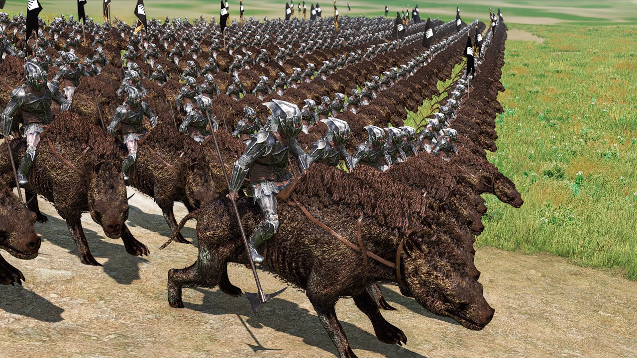 1000 Warg Riders vs 1000 Rohan Infantry – LOTR Mod Bannerlord