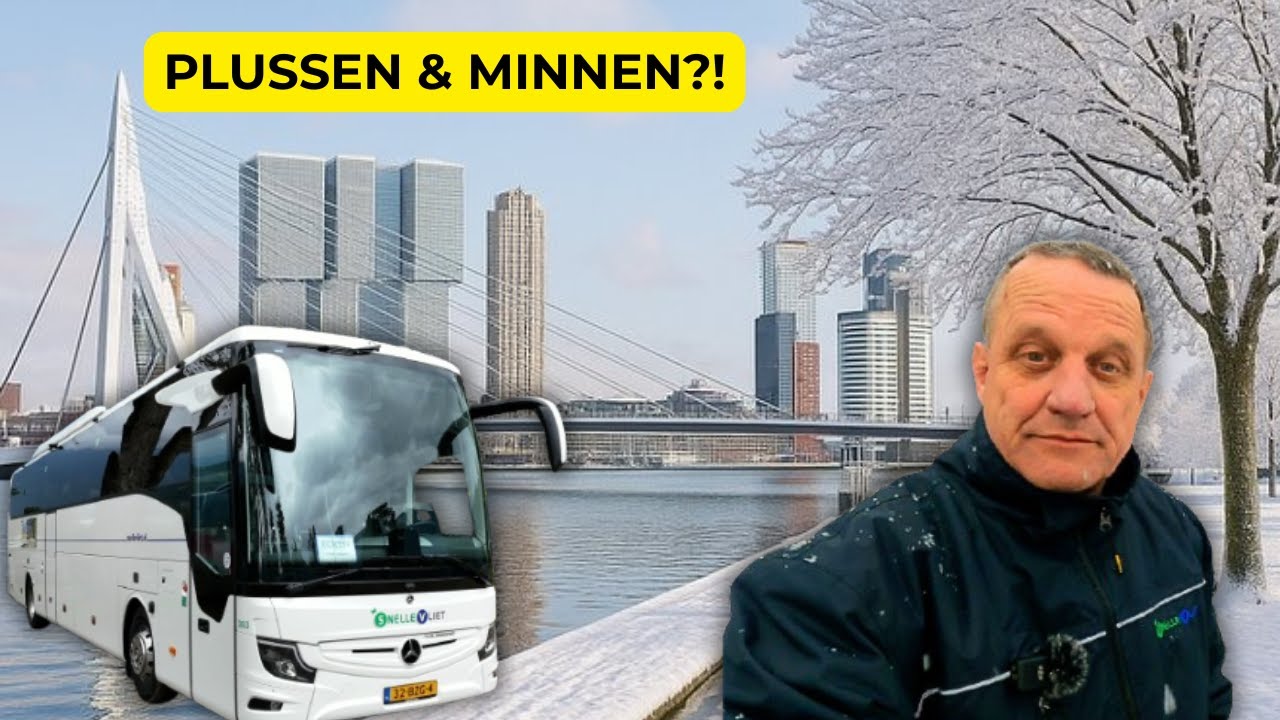 Met de touringcar door winters Rotterdam ❄️ | Touringcarchauffeur: échte plussen & minnen
