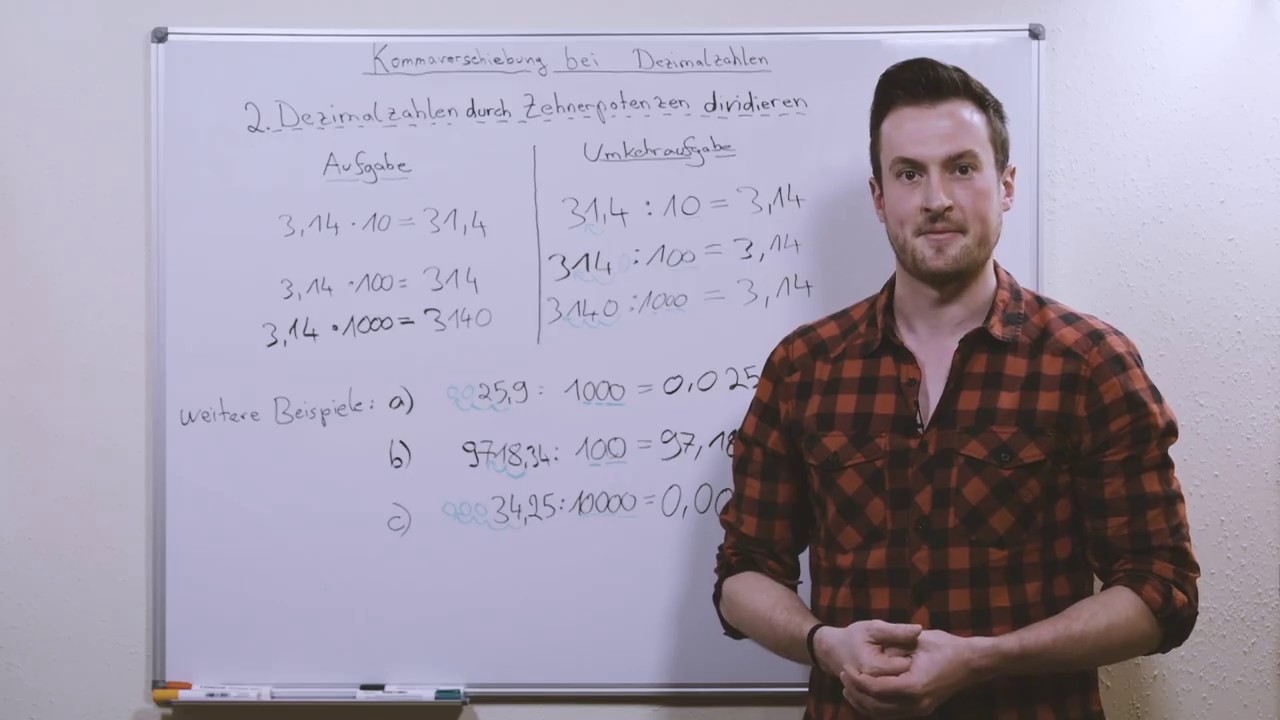 Dezimalzahlen durch Zehnerpotenzen dividieren (Klasse 6)