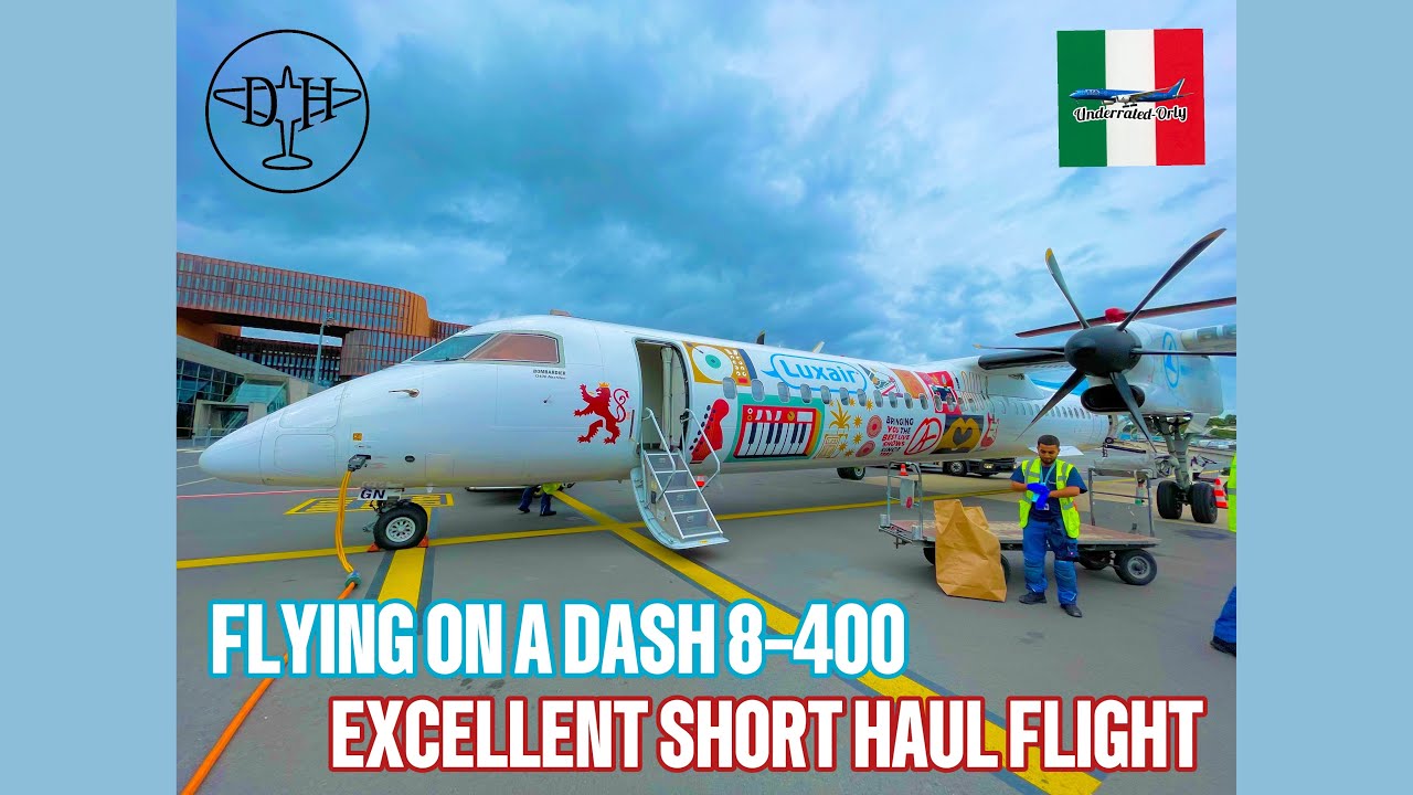 MY FIRST TRIP REPORT | flying with Luxair Dash 8-400 | 🇮🇹🇱🇺
