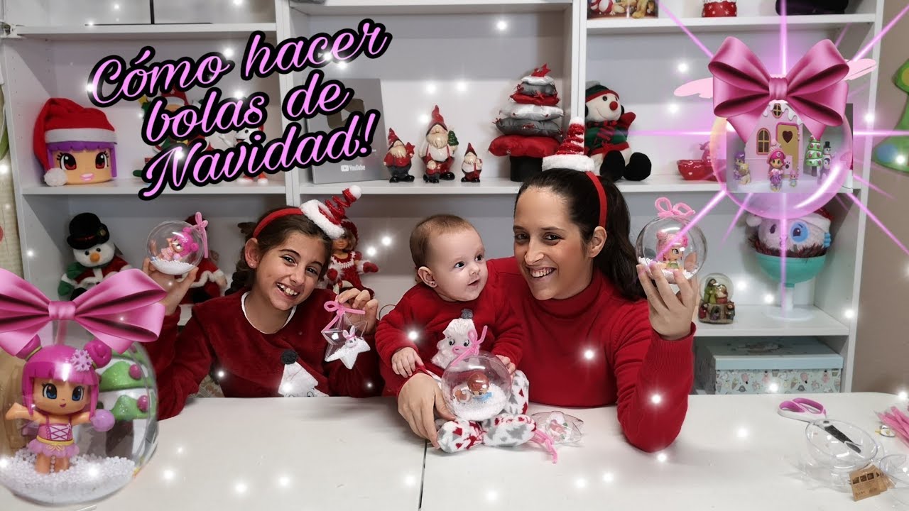 LA PRIMERA NAVIDAD CON MI PEQUEÑA VALENTINA (COMO HACER BOLAS DE NAVIDAD PARA DECORAR)