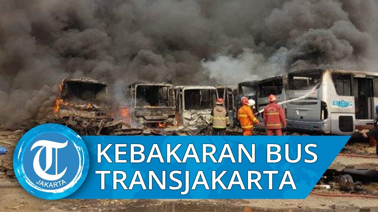 Kebakaran Melanda Puluhan Unit Bus Transjakarta Bekas di Pondok Cabe