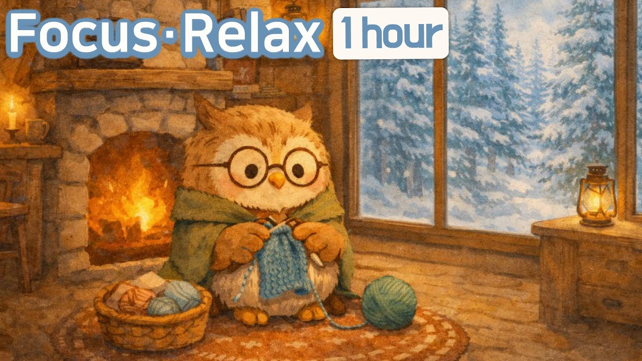 Noon Nap ❄️🔥 | Cozy Fireplace Lo-fi for Snowy Day Rest & Calm Focus