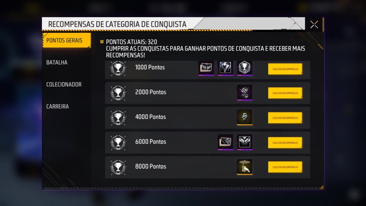 COMO FUNCIONA CONQUISTAS NO FREE FIRE COMO PEGAR PONTOS CONQUISTA NO FREE FIRE