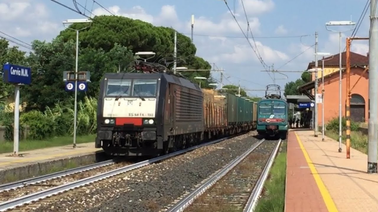 TRENI ESTIVI IN TRANSITO sulla Ravenna-Rimini:PRIMO GIRO CARRELLI,TRASFERIMENTI D145 E ALTRO!