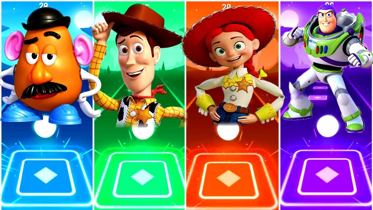 TOY STORY 🆚 POTATO 🆚 WOODY 🆚 JESSY 🆚 BUZZ LIGHTYEAR 🆚 TILES HOP EDM RUSH,🎶Who Is Best 🔮🎵🎵