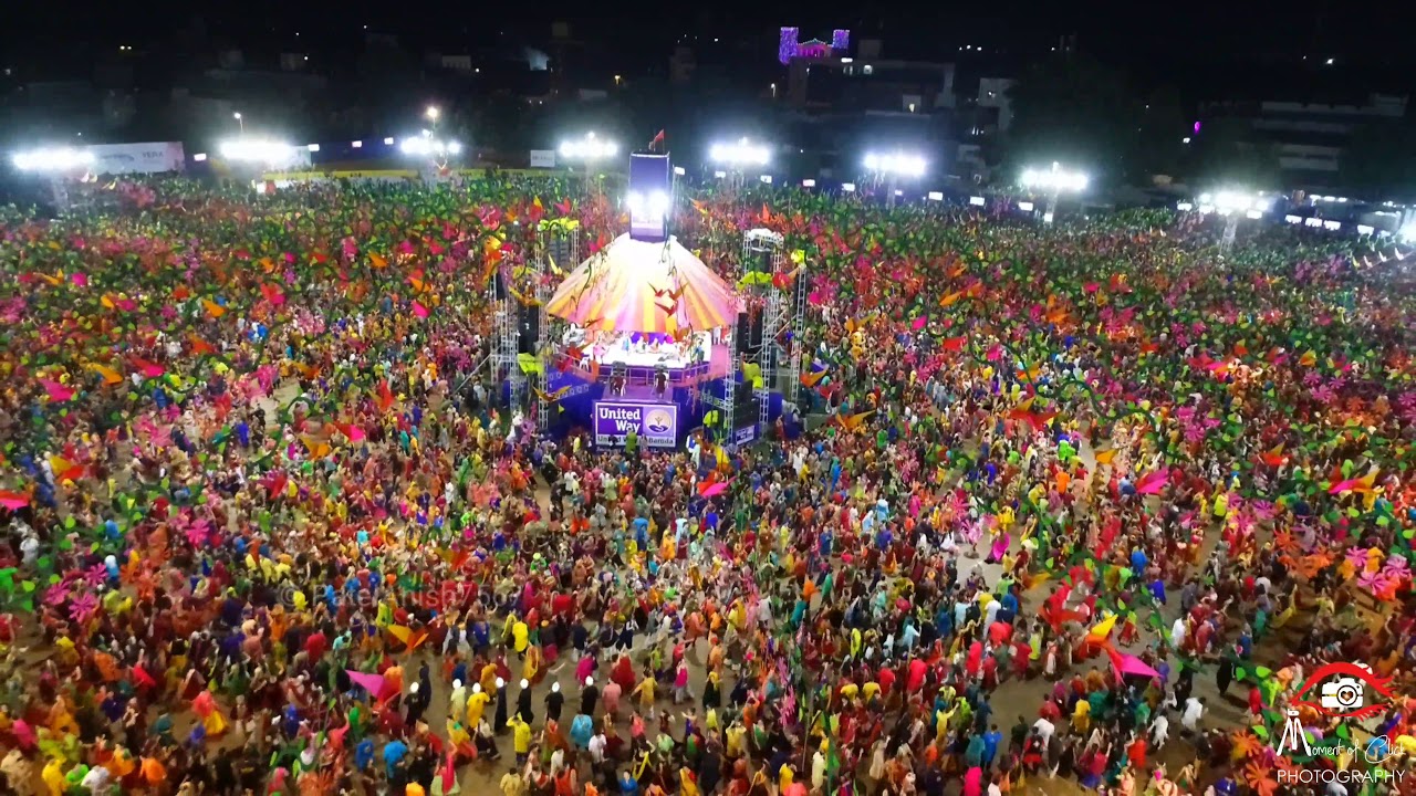 Haiye Rakhi Hom drone shot garba united way baroda Kairavi Buchl | Navratri2019 | Atul Purohit