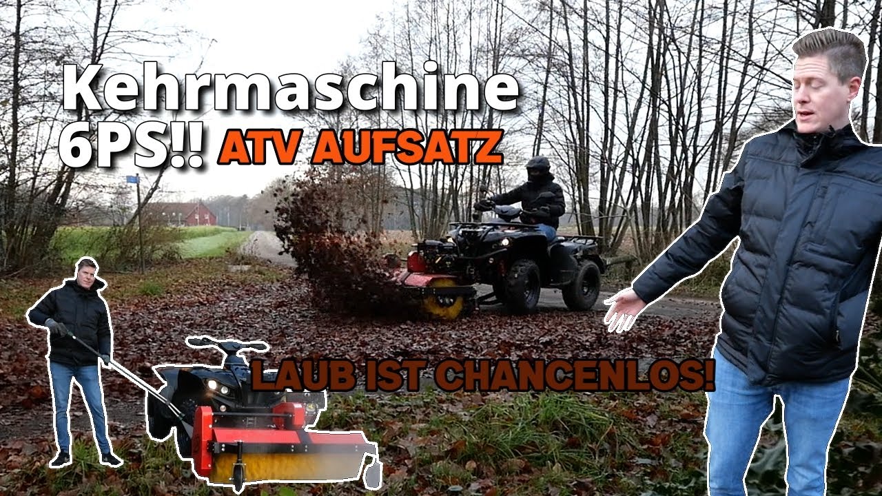 Kehrmaschine mit 6PS für Quad im Test | Die Lösung gegen Laub!! [DE HD]