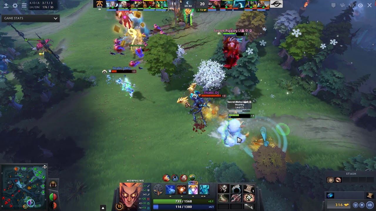 Nisha RAMPAGE (Morphling) Secret 1 - 1 Fnatic  / Bo5 GrandFinal PVP Esports Championship 2018 Dota 2