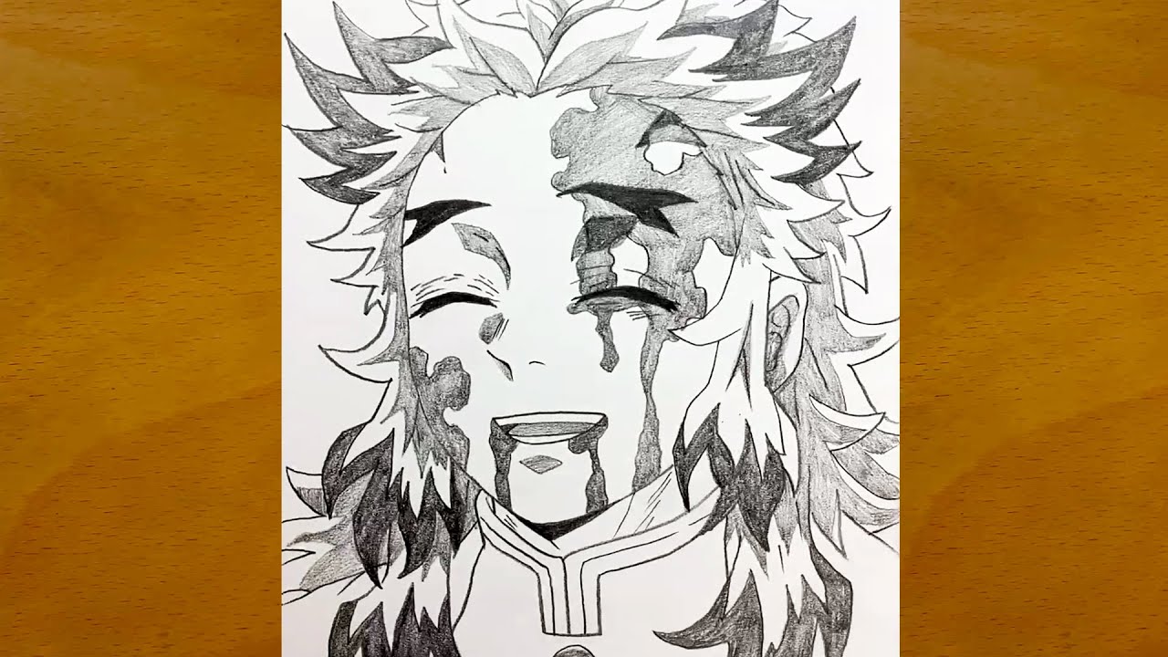 How to draw Rengoku Kyojuro step by step || Easy Demon Slayer drawing tutorial || Anime drawing