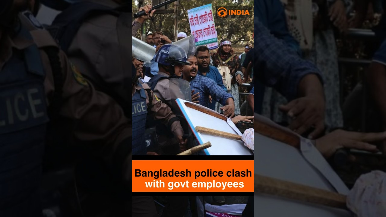 Bangladesh police clash with government employees in Dhaka
