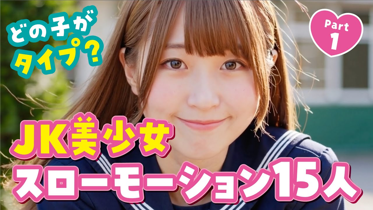 【スローモーション美少女】15人のかわいいJKまとめ♡part1
