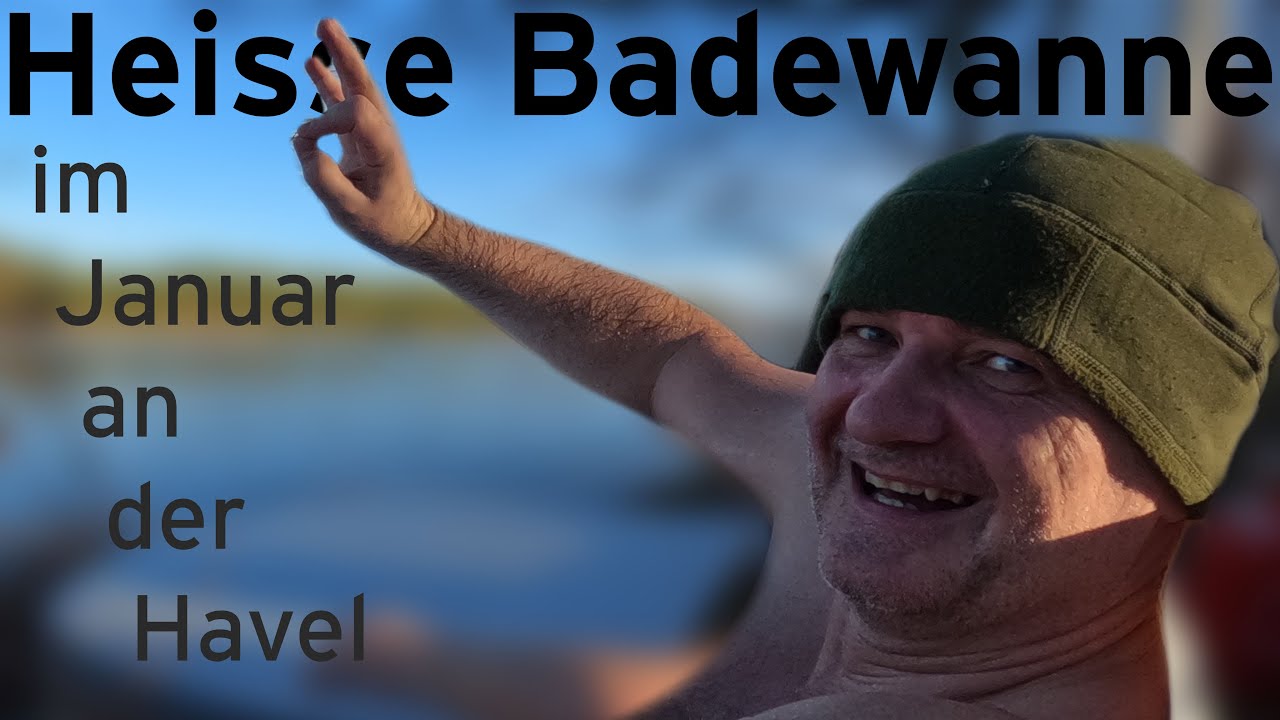 Heisse Badewanne - heisser Outdoor Onsen - im Januar im Wald
