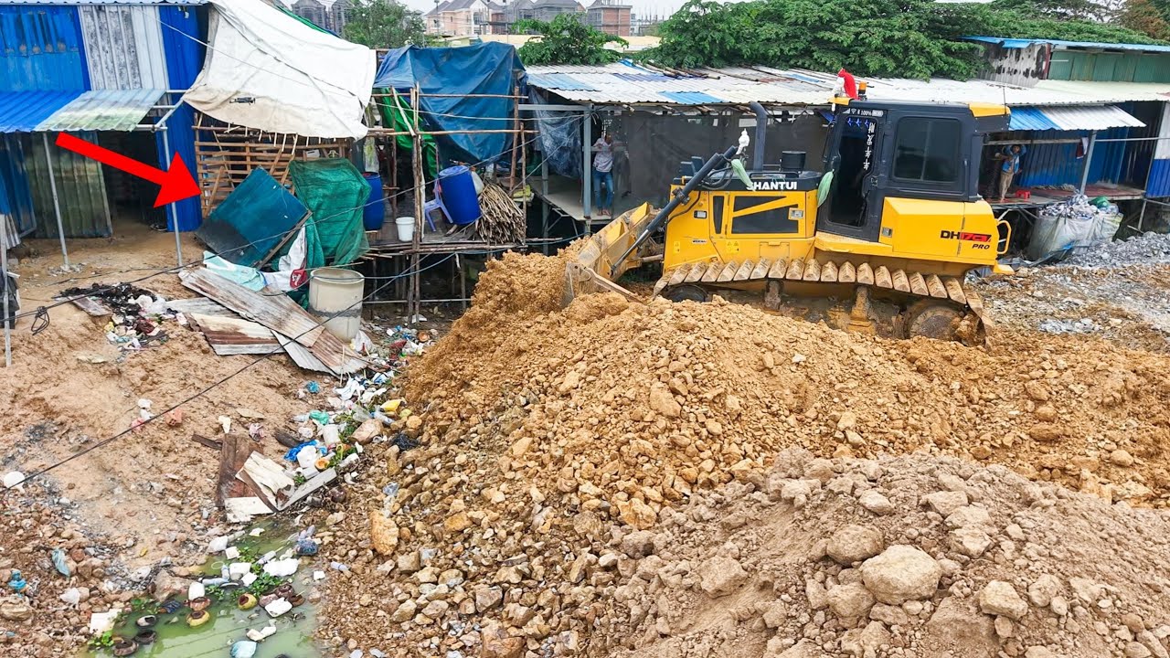 Best complete Corner build road use Stone SHANTUI C3 DOZER with 25T DONGFENG TRUCKS 
