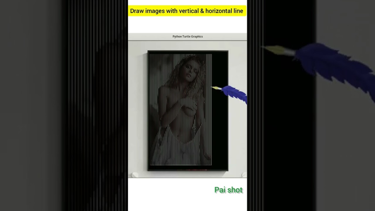 Drawing images using vertical & horizontal lines #shorts #viral #homedecor #paishot