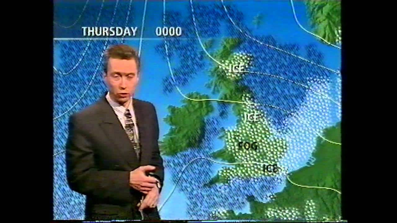 BBC Weather 6th December 1995; maximum of  -1.0°C at Luton
